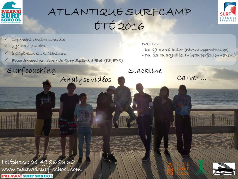 Affiche surf camp juillet 2016